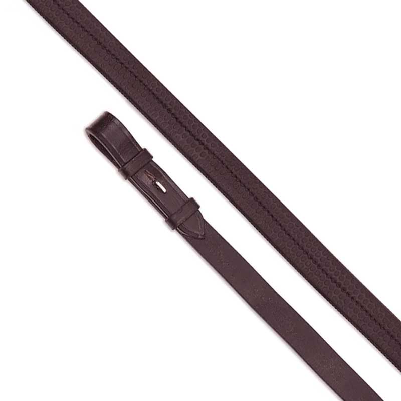 The Shires Velociti Rubber Covered Reins in Brown#Brown