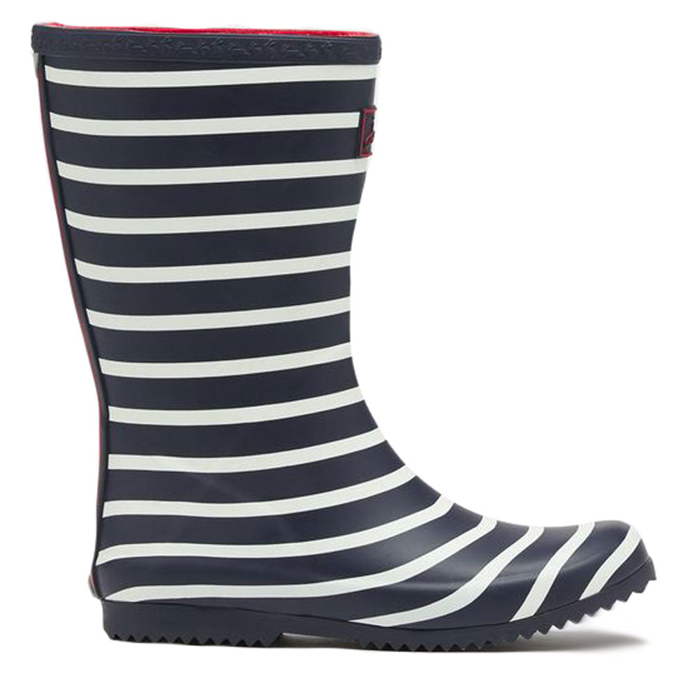 The Joules Boys Roll Up Welly in Navy Stripe#Navy Stripe