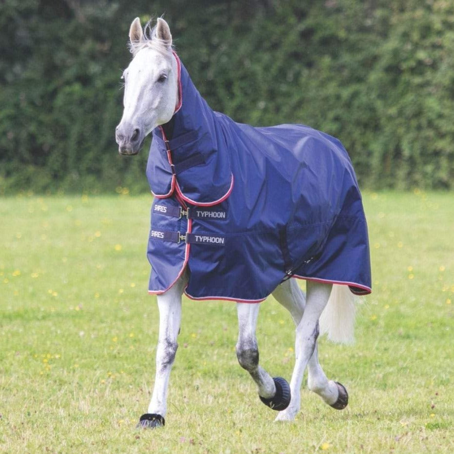 The Shires Typhoon 100g Combo Turnout Rug in Navy#Navy