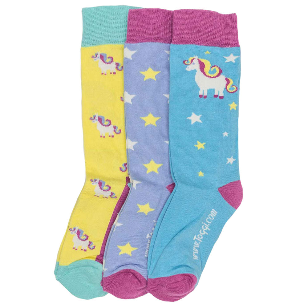 Toggi Childrens Pony 3 Pack Socks#Pink