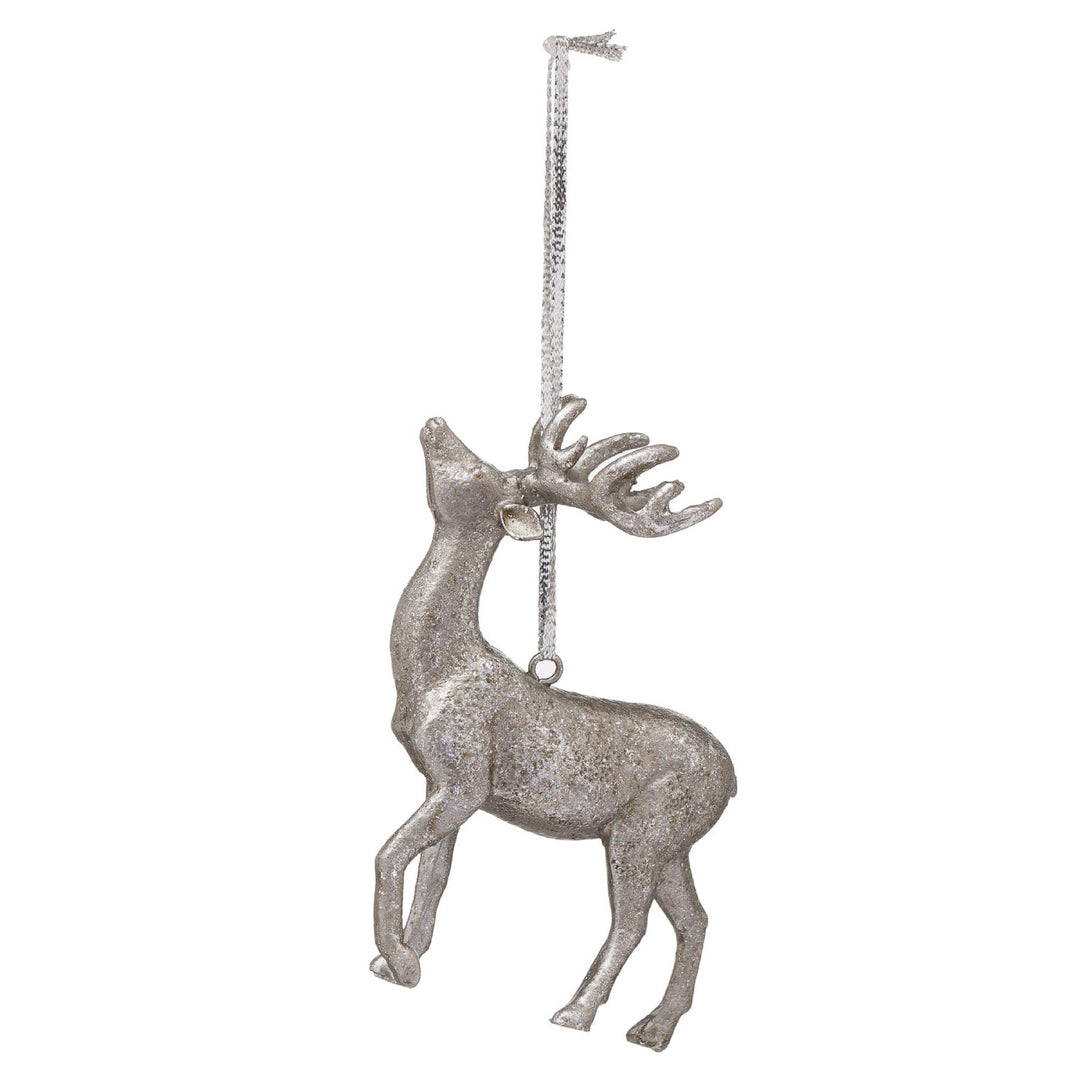 Millbry Hill Christmas Hanging Silver Stag Decoration