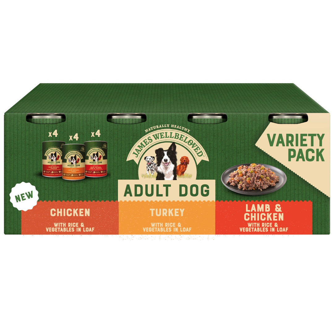 James Wellbeloved Adult Dog Variety Pack (12x400g Tins) 12x400g